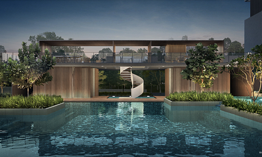 Artist’s impression of clubhouse and infinity pool at Kandis Residence condominium by Tuan Sing Holdings